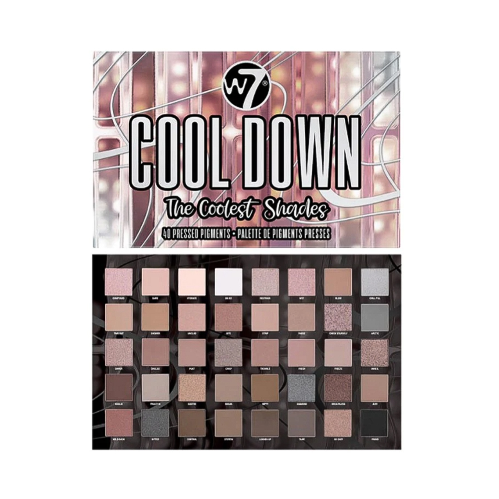 W7 Cosmetics Cool Down Παλέτα με Σκιές Ματιών σε Στερεή Μορφή The Coolest Shades 36gr