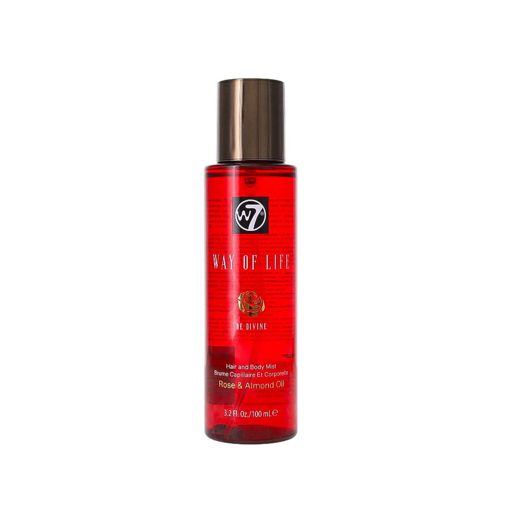 W7 Way Of Life Hair and Body Mist - Rose & Almond Oil (100ml)