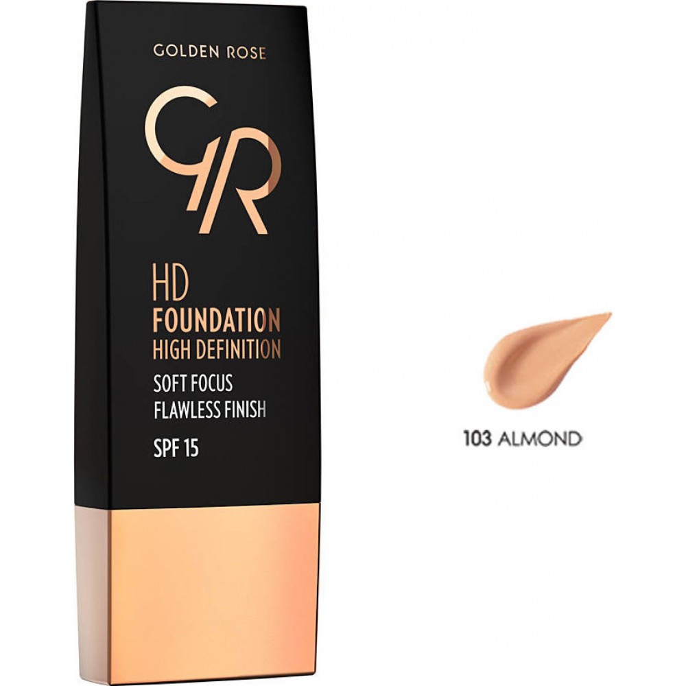 Golden Rose HD Foundation Flawless Finish Spf15 103 Almond (30ml)