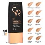 Golden Rose HD Foundation Flawless Finish Spf15 102 Ivory (30ml)