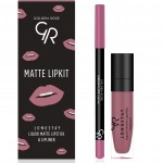 Golden Rose Matte LipKit Blush Pink - Σετ Υγρό Κραγιόν (5,5ml) και Μολύβι Χειλιών (1,6gr)