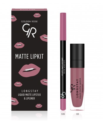 Golden Rose Matte LipKit Blush Pink - Σετ Υγρό Κραγιόν (5,5ml) και Μολύβι Χειλιών (1,6gr)