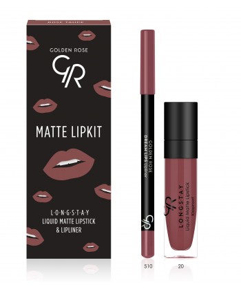 Golden Rose Matte LipKit Rose Taupe - Σετ Υγρό Κραγιόν (5,5ml) και Μολύβι Χειλιών (1,6gr)