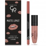 Golden Rose Matte LipKit Warm Nude - Σετ Υγρό Κραγιόν (5,5ml) και Μολύβι Χειλιών (1,6gr)