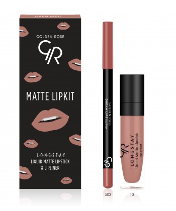 Golden Rose Matte LipKit Warm Nude - Σετ Υγρό Κραγιόν (5,5ml) και Μολύβι Χειλιών (1,6gr)