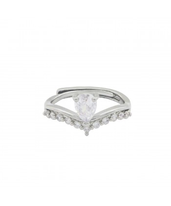 Δαχτυλίδι απο Επιχρυσωμένο Ορείχαλκο "Κορώνα" με Πέτρα Zircon ασημί Νο:18 Δαχτυλίδι απο Επιχρυσωμένο Ορείχαλκο "Κορώνα" με Πέτρα Zircon ασημί Νο:18