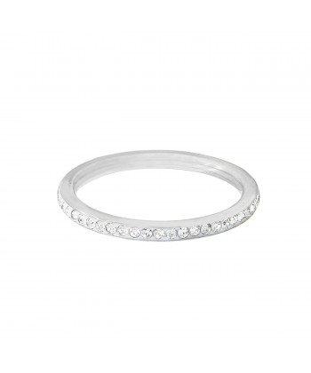 Δαχτυλίδι Βέρα από Ατσάλι σε Ασημί χρώμα με πέτρες Ζιργκόν Περιμετρικά Δαχτυλίδι Βέρα από Ατσάλι σε Ασημί χρώμα με πέτρες Ζιργκόν Περιμετρικά