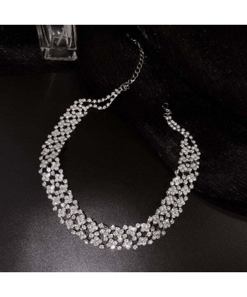 Γυναικείο Κολιέ από Ατσάλι "Τσόκερ" με πλέξη από Κρύσταλλα 