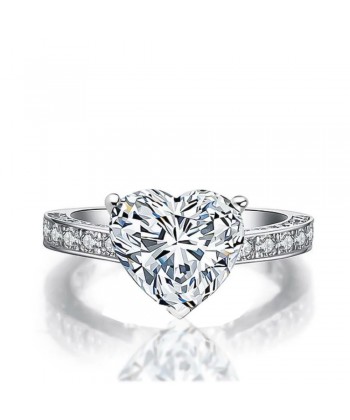 Δαχτυλίδι από Επιχρυσωμένο Ορείχαλκο σε Ασημί Χρώμα με Καρδιά από Zircon Δαχτυλίδι από Επιχρυσωμένο Ορείχαλκο σε Ασημί Χρώμα με Καρδιά από Zircon