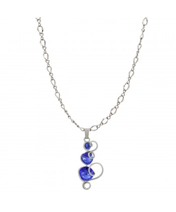 Malu Βijoux - Γυναικείο Κολιέ  από Τιτάνιο με Πέτρα Swarovski (Barby Sapphire)