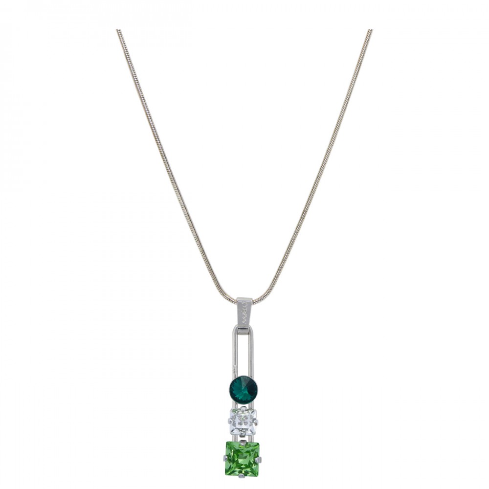 Malu Βijoux - Clarissa Γυναικείο Κολιέ από Τιτάνιο με Πέτρα Swarovski Peridot