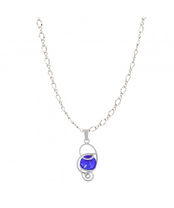 Malu Βijoux - Rosy Γυναικείο Κολιέ  από Τιτάνιο με Πέτρα Swarovski (Majestic Blue)