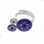 Malu Βijoux - Δαχτυλίδι από Τιτάνιο με Πέτρες Swarovski "Giunco" (Sapphire)