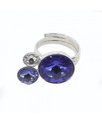 Malu Βijoux - Δαχτυλίδι από Τιτάνιο με Πέτρες Swarovski "Giunco" (Sapphire)