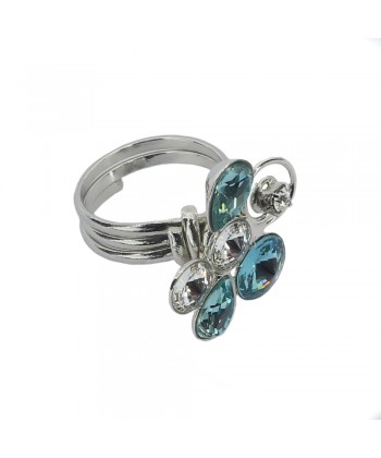 Malu Βijoux - Δαχτυλίδι "Flower" από Τιτάνιο με Πέτρες Swarovski (Aqua Marine) No: One size Malu Βijoux - Δαχτυλίδι "Flower" από Τιτάνιο με Πέτρες Swarovski (Aqua Marine) No: One size