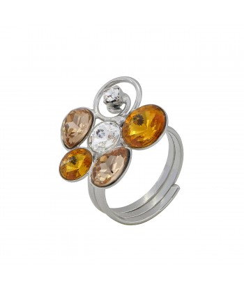 Malu Βijoux - Δαχτυλίδι "Flower" από Τιτάνιο με Πέτρες Swarovski (Light Colorado) No: One size Malu Βijoux - Δαχτυλίδι "Flower" από Τιτάνιο με Πέτρες Swarovski (Light Colorado) No: One size