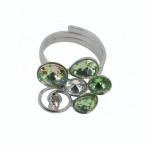 Malu Βijoux - Δαχτυλίδι "Flower" από Τιτάνιο με Πέτρες Swarovski (Peridot) No: One size