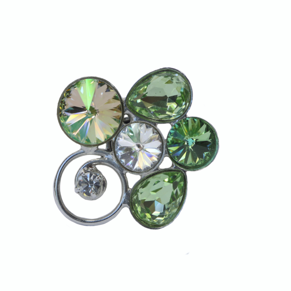 Malu Βijoux - Δαχτυλίδι "Flower" από Τιτάνιο με Πέτρες Swarovski (Peridot) No: One size