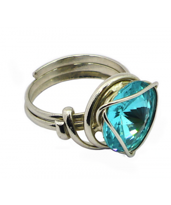 Malu Βijoux - Δαχτυλίδι από Τιτάνιο με Πέτρα Swarovski (Aqua Μarine) No: One size Malu Βijoux - Δαχτυλίδι από Τιτάνιο με Πέτρα Swarovski (Aqua Μarine) No: One size