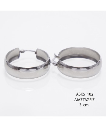 Γυναικεία Σκουλαρίκια Κρίκοι Από Ατσάλι σε ασημί Χρώμα