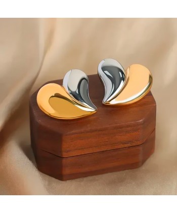 Γυναικεία Σκουλαρίκια από Ατσάλι "Καρδιά" σε Χρυσό και Ασημί  Χρώμα  Γυναικεία Σκουλαρίκια από Ατσάλι "Καρδιά" σε Χρυσό και Ασημί  Χρώμα