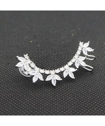 Γυναικεία Σκουλαρίκια Climbers σε Ασημί Χρώμα από Ατσάλι με Zircon Πέτρες