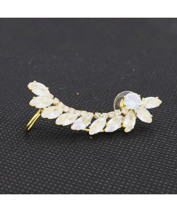 Γυναικεία Σκουλαρίκια Climbers σε Χρυσό Χρώμα από Ατσάλι με Zircon Πέτρες