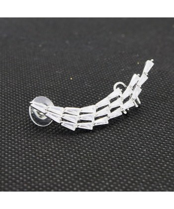 Γυναικεία Σκουλαρίκια Climbers σε Ασημί Χρώμα από Ατσάλι με Zircon Πέτρες