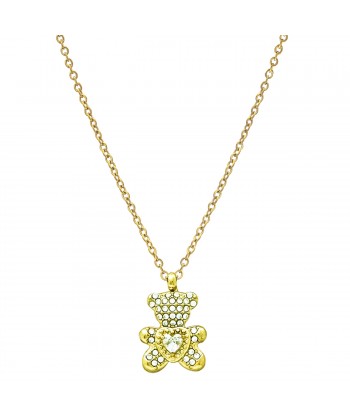 Γυναικείο Κολιέ από Ατσάλι σε Χρυσό χρώμα με ζιργκόν πέτρες 