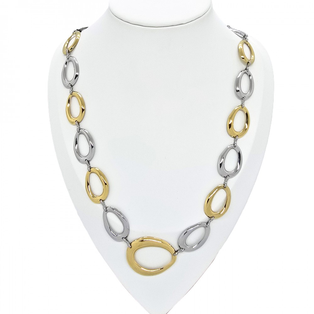 Γυναικείο Κολιέ από Ατσάλι σε Ασημί/Χρυσό χρώμα 44cm
