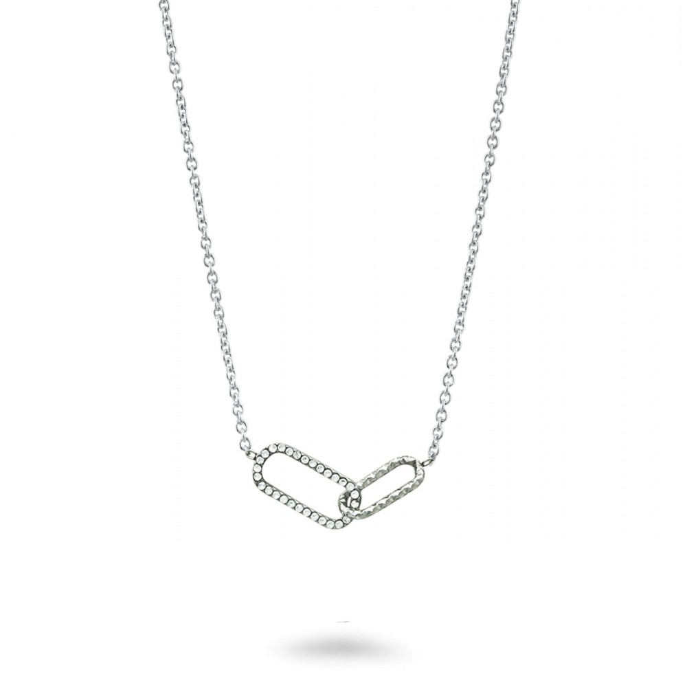 Γυναικείο Κολιέ από Ατσάλι με ζιργκόν πέτρες 