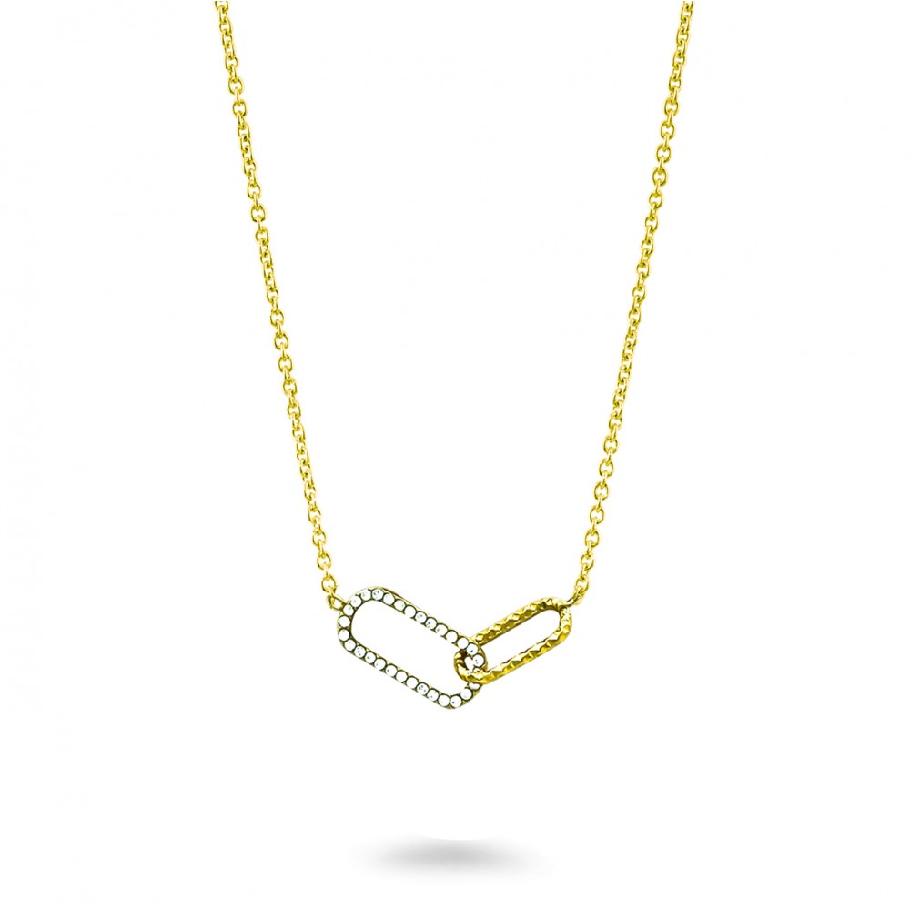 Γυναικείο Κολιέ από Ατσάλι  με πέτρες Ζιρκον 