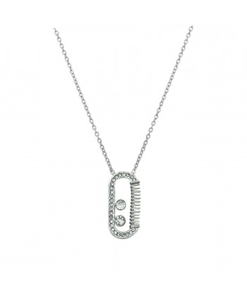 Γυναικείο Κολιέ από Ατσάλι σε Ασημί Χρώμα με Ζιρκον Γυναικείο Κολιέ από Ατσάλι σε Ασημί Χρώμα με Ζιρκον