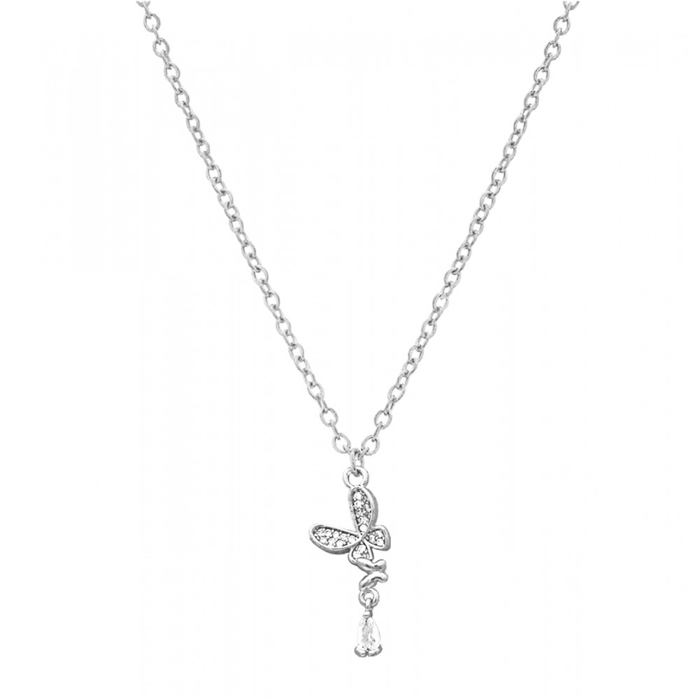 Γυναικείο Κολιέ από Ατσάλι με Ζιρκόν πέτρες