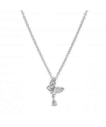 Κολιέ από Ατσάλι Πεταλούδα με πέτρες Ζιρκόν Κολιέ από Ατσάλι Πεταλούδα με πέτρες Ζιρκόν