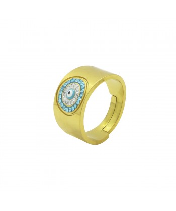 Δαχτυλίδι από ατσάλι σε Χρυσό Χρώμα "Μάτι" No: 16 Δαχτυλίδι από ατσάλι σε Χρυσό Χρώμα "Μάτι" No: 16
