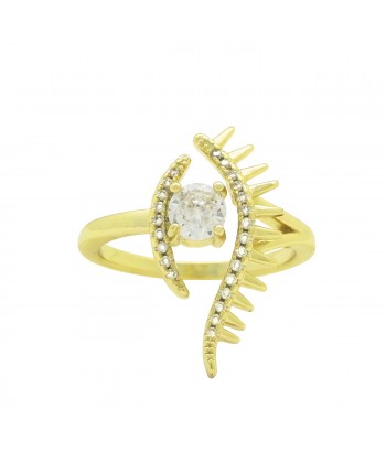 Δαχτυλίδι από ατσάλι "Μάτι" σε Χρυσό Χρώμα με Ζιρκόν No: 18 Δαχτυλίδι από ατσάλι "Μάτι" σε Χρυσό Χρώμα με Ζιρκόν No: 18