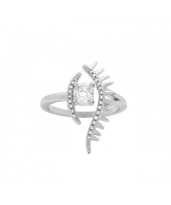 Δαχτυλίδι από ατσάλι "Μάτι" σε Ασημί Χρώμα με Ζιρκόν No: 18 Δαχτυλίδι από ατσάλι "Μάτι" σε Ασημί Χρώμα με Ζιρκόν No: 18