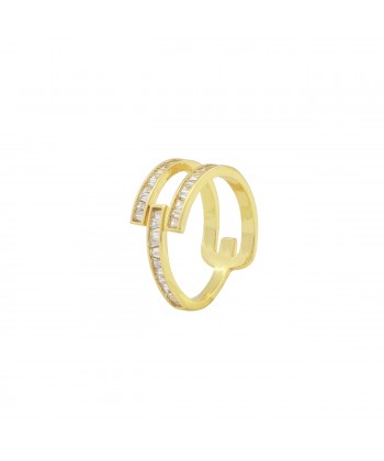 Δαχτυλίδι από ατσάλι σε Χρυσό Χρώμα και πέτρες Ζιργκόν Νο:18 Δαχτυλίδι από ατσάλι σε Χρυσό Χρώμα και πέτρες Ζιργκόν Νο:18