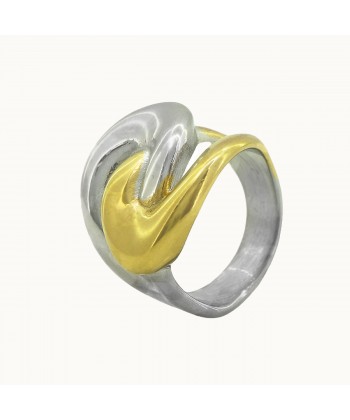 Chunky Δαχτυλίδι από ατσάλι σε Χρυσό/Ασημί Χρώμα  No:18