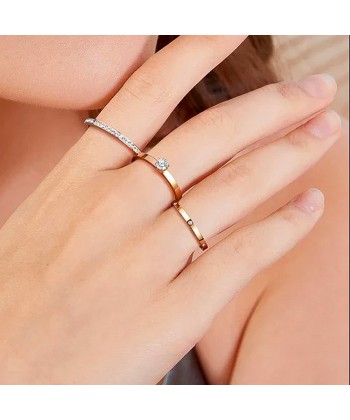 Σετ 3 Δαχτυλίδια απο Επιχρυσωμένο Ατσάλι με ζιργκόν Σετ 3 Δαχτυλίδια απο Επιχρυσωμένο Ατσάλι με ζιργκόν