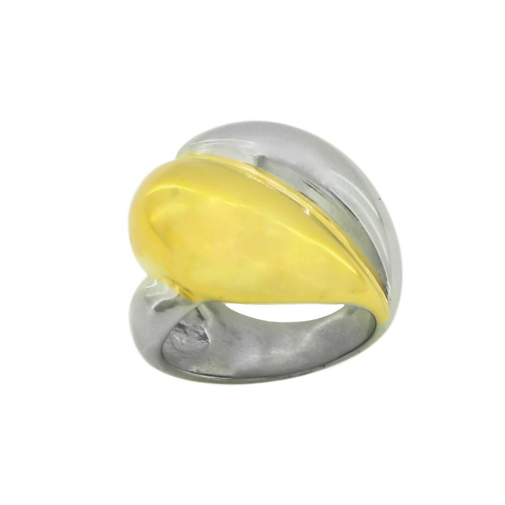 Chunky Δαχτυλίδι από ατσάλι σε Χρυσό/Ασημί Χρώμα  No:18