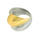 Chunky Δαχτυλίδι από ατσάλι σε Χρυσό/Ασημί Χρώμα  No:18