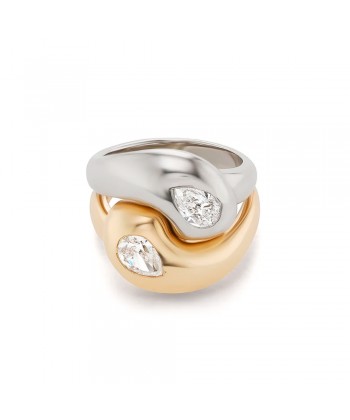 Δαχτυλίδι από Επιχρυσωμένο Ατσάλι σε Χρυσό-Ασημί Χρώμα και πέτρες Ζιργκόν Νο:17 Δαχτυλίδι από Επιχρυσωμένο Ατσάλι σε Χρυσό-Ασημί Χρώμα και πέτρες Ζιργκόν Νο:17