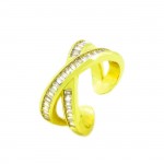 Δαχτυλίδι από ατσάλι σε Χρυσό Χρώμα με Πέτρες Ζιργκόν Νο:17 Δαχτυλίδι από ατσάλι σε Χρυσό Χρώμα με Πέτρες Ζιργκόν Νο:17