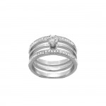 Δαχτυλίδι απο Ατσάλι  με Πέτρες Zircon  ασημί Νο:17