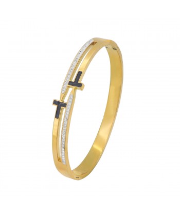 Γυναικείο Βραχιόλι σε Χρυσό Χρώμα από Ατσάλι με Ζιργκόν πέτρες (5gr) Γυναικείο Βραχιόλι σε Χρυσό Χρώμα από Ατσάλι με Ζιργκόν πέτρες (5gr)