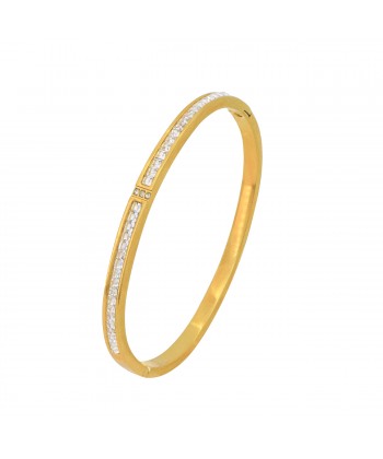 Γυναικείο Βραχιόλι από Ατσάλι σε Χρυσό Χρώμα με Ζιργκόν πέτρες (5gr) Γυναικείο Βραχιόλι από Ατσάλι σε Χρυσό Χρώμα με Ζιργκόν πέτρες (5gr)