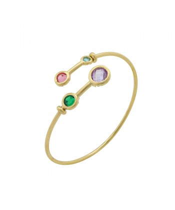 Γυναικείο Βραχιόλι Χειροπέδα από Ατσάλι σε Χρυσό Χρώμα Με Πέτρες Ζιρκόν. Γυναικείο Βραχιόλι Χειροπέδα από Ατσάλι σε Χρυσό Χρώμα Με Πέτρες Ζιρκόν.