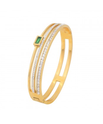 Γυναικείο Βραχιόλι - Χειροπέδα από Ατσάλι σε Χρυσό Χρώμα με Ζιργκόν πέτρες (5gr) Γυναικείο Βραχιόλι - Χειροπέδα από Ατσάλι σε Χρυσό Χρώμα με Ζιργκόν πέτρες (5gr)